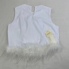 Round-neck sleeveless quilted feather vest top