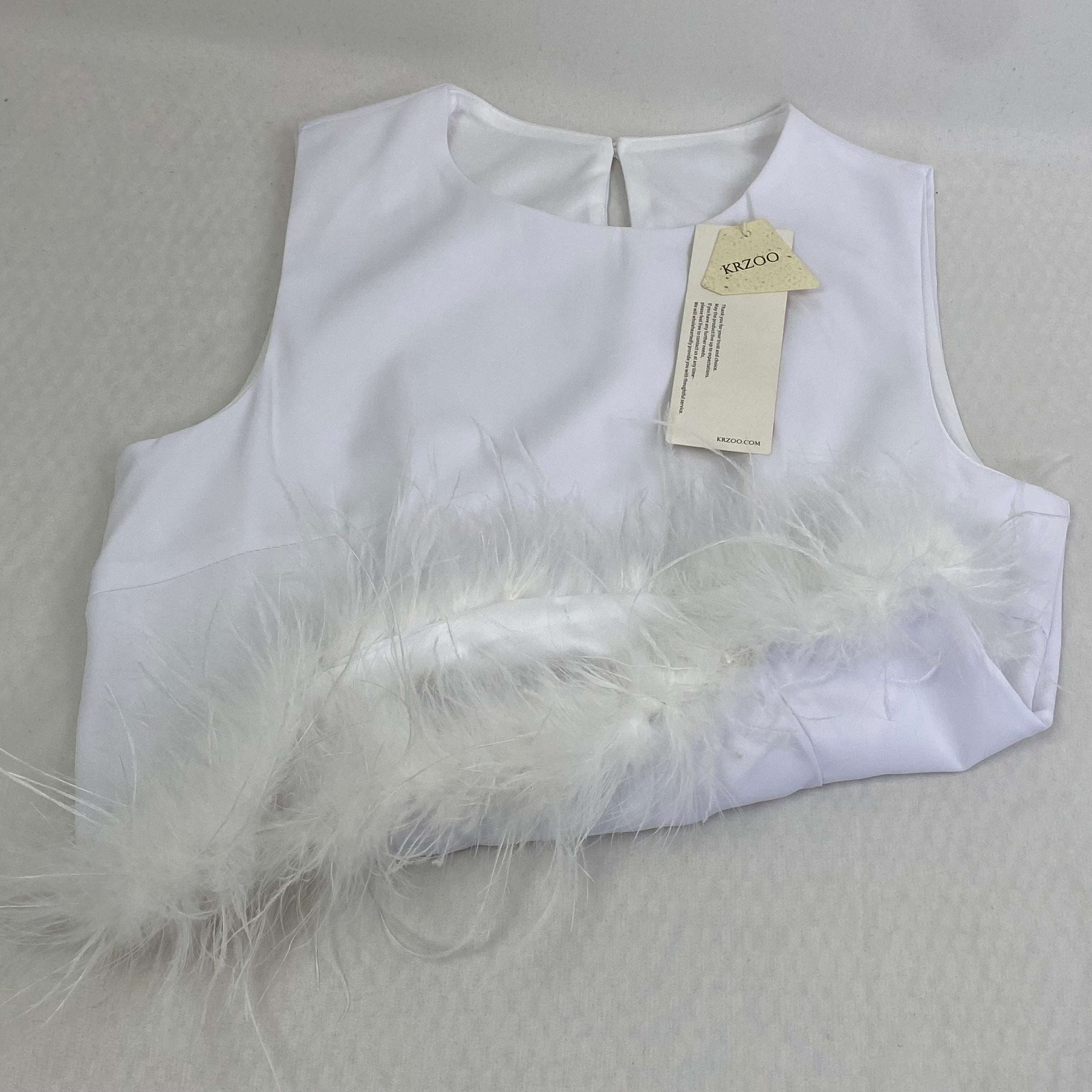 Round-neck sleeveless quilted feather vest top