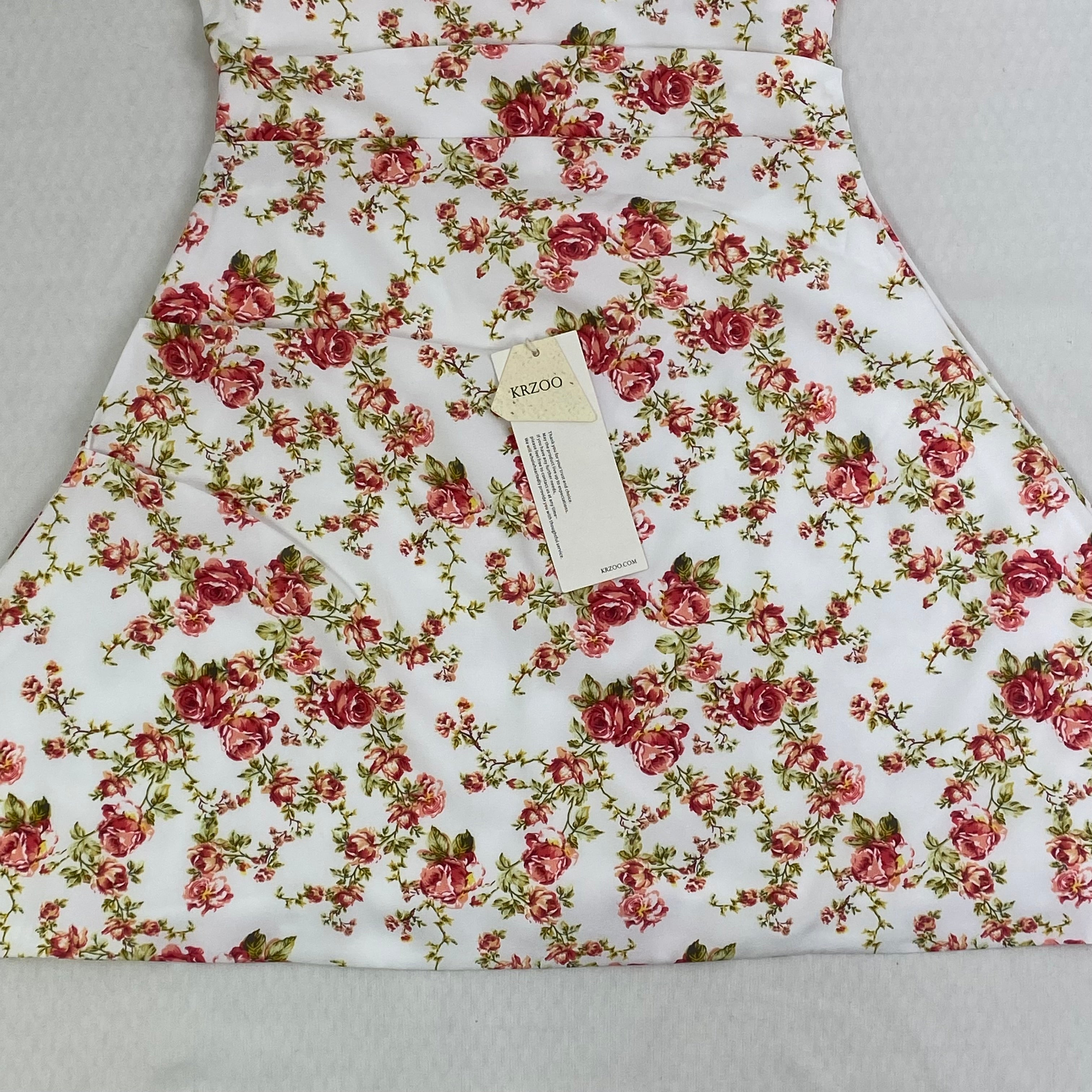 Floral print fitted off-the-shoulder strapless dress