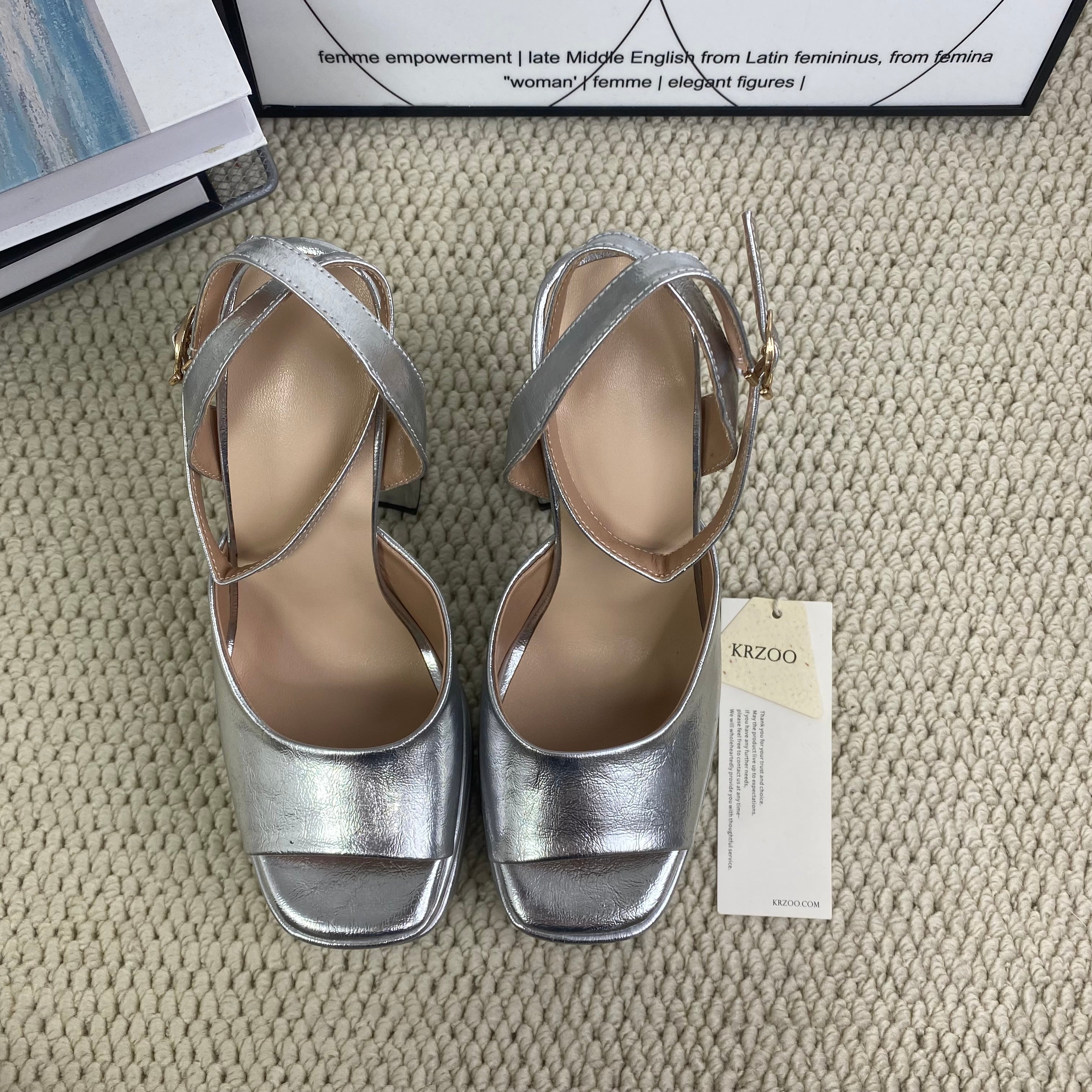 Fish-mouth double waterproof platform high heels