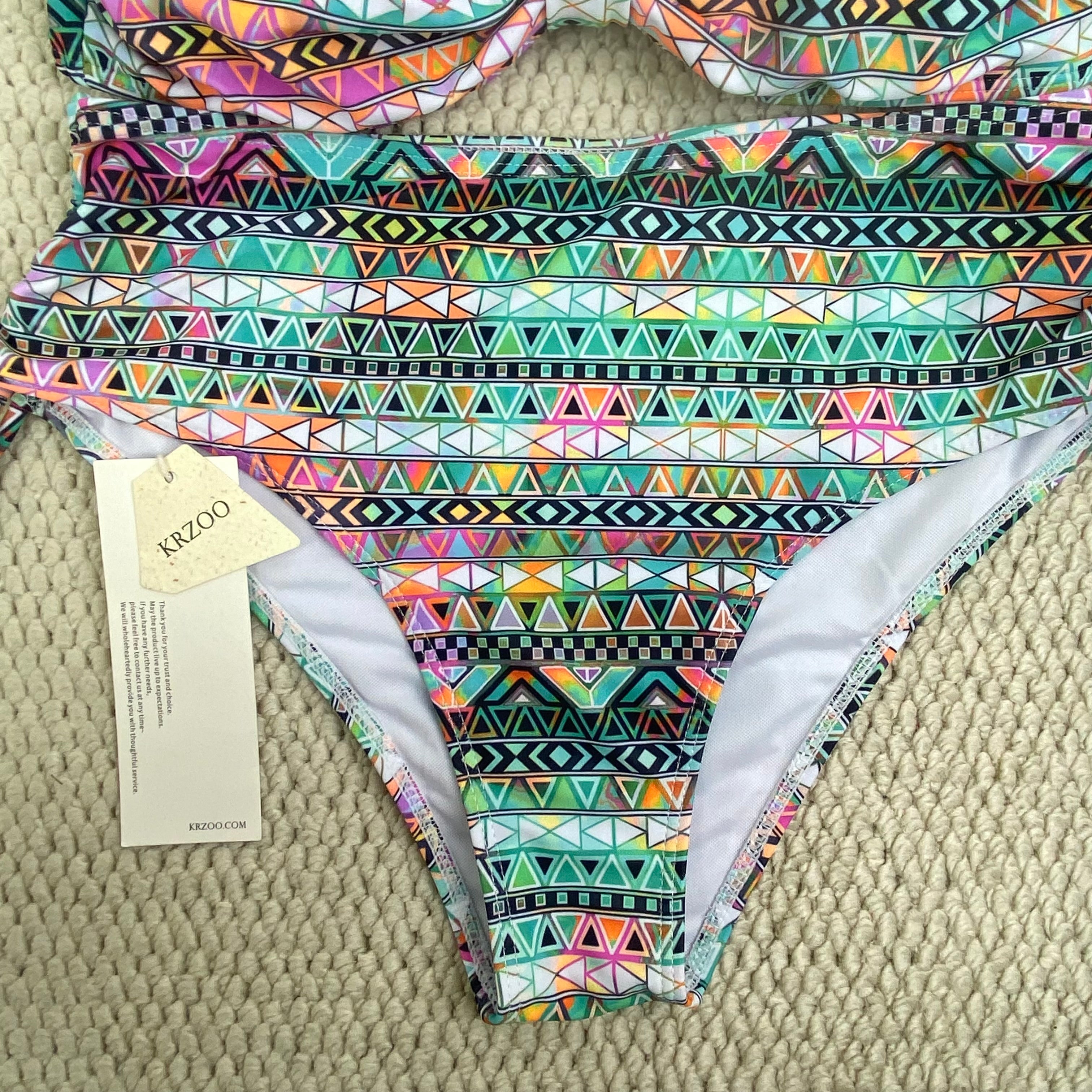 Printed separate high-waist swimming suit