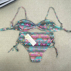Printed separate high-waist swimming suit