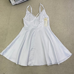 Solid-color halter dress