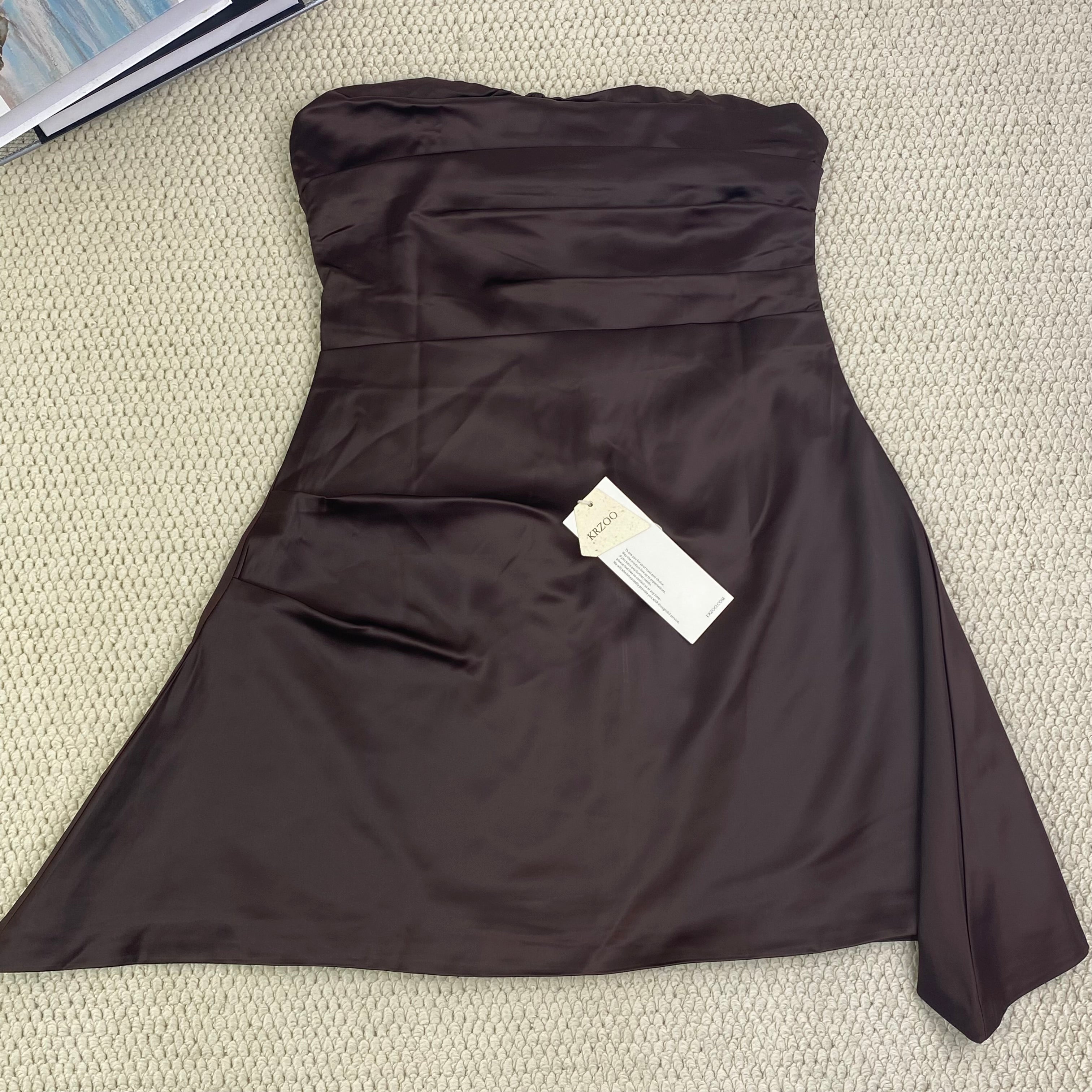 Ruffled waist-hugging off-the-shoulder dress