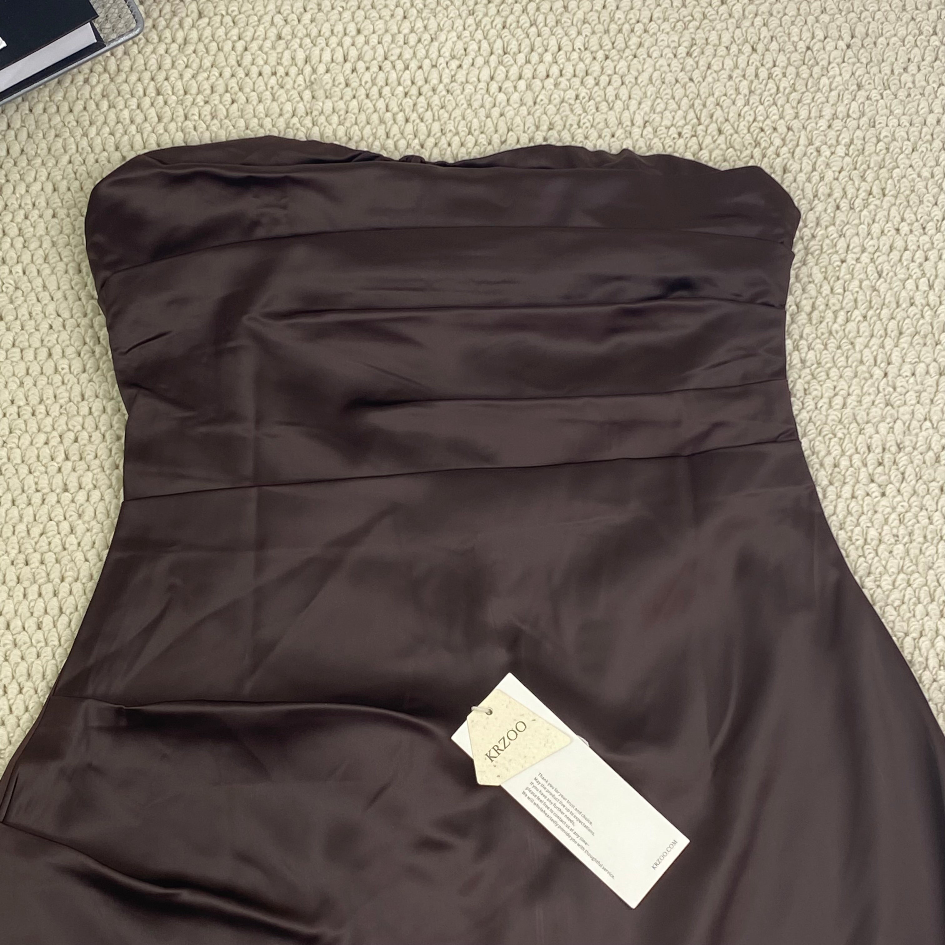 Ruffled waist-hugging off-the-shoulder dress