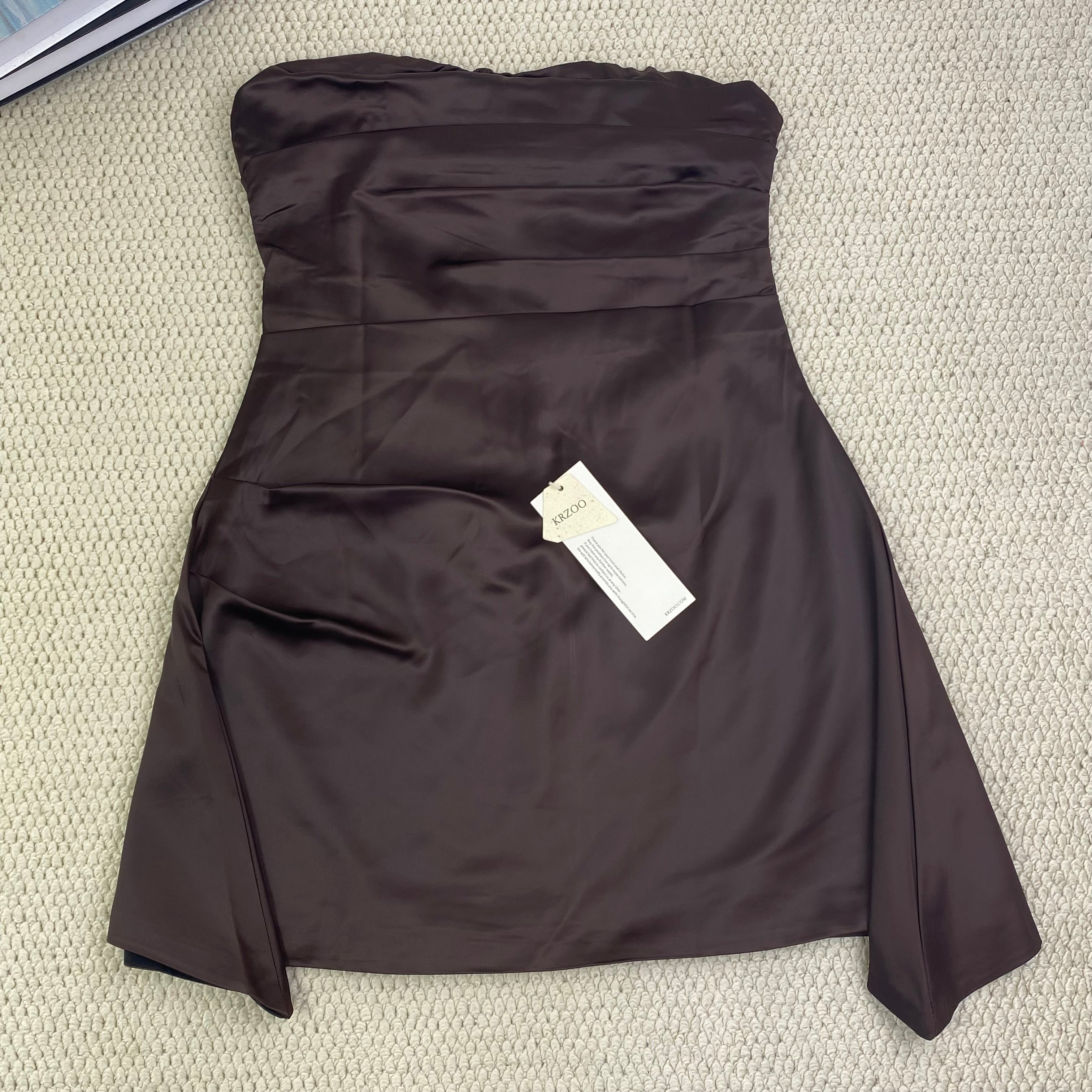 Ruffled waist-hugging off-the-shoulder dress