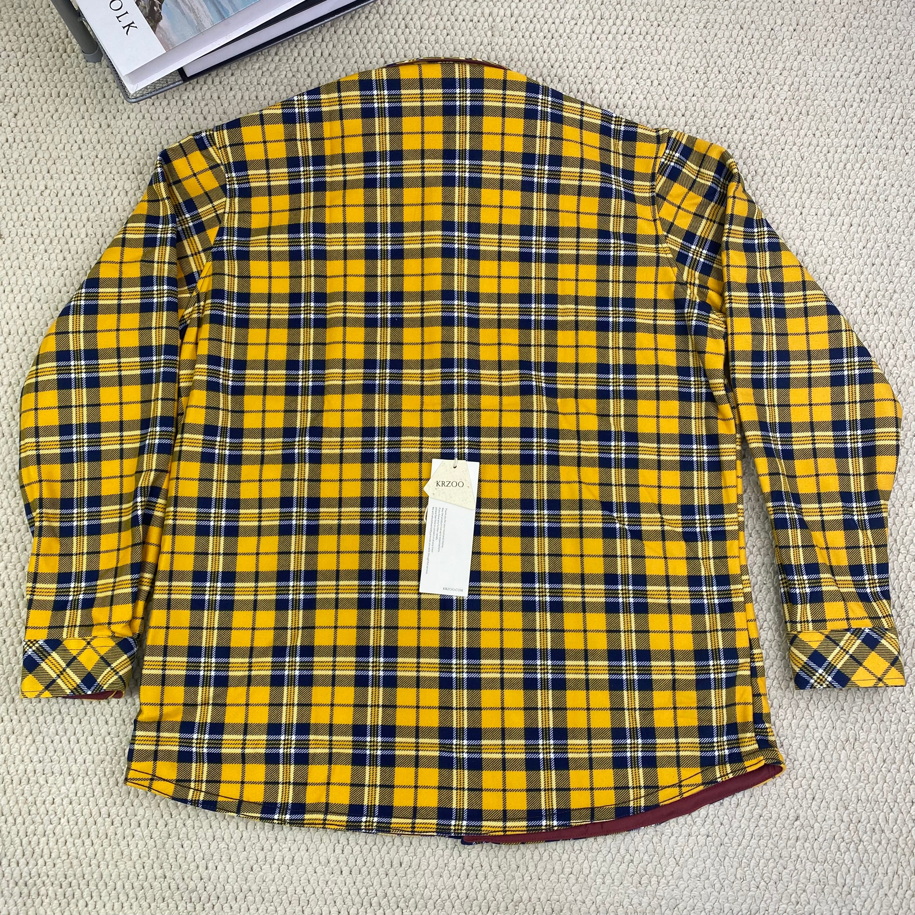 High street check casual loose-fitting shirt