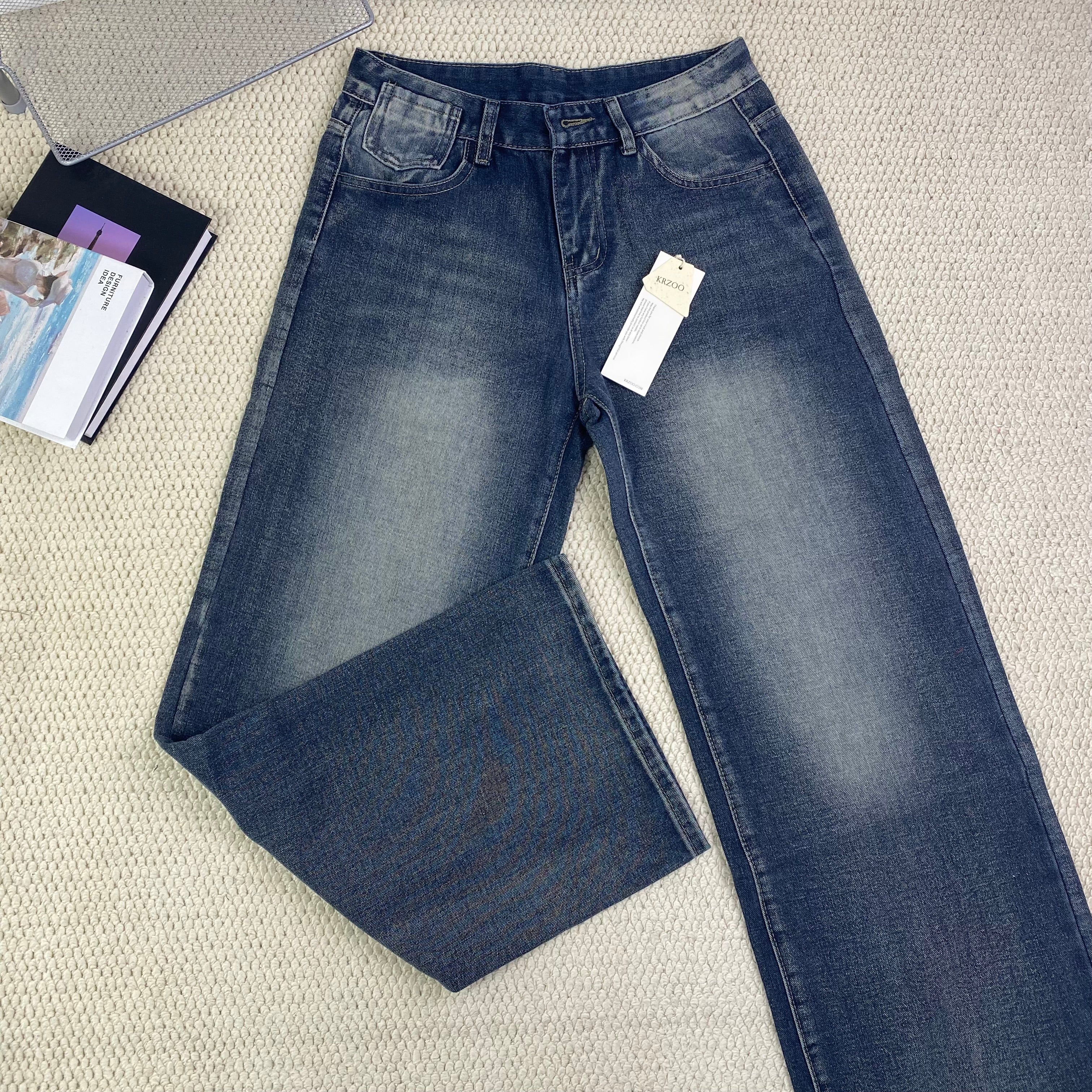 Solid-color loose wide-leg trousers