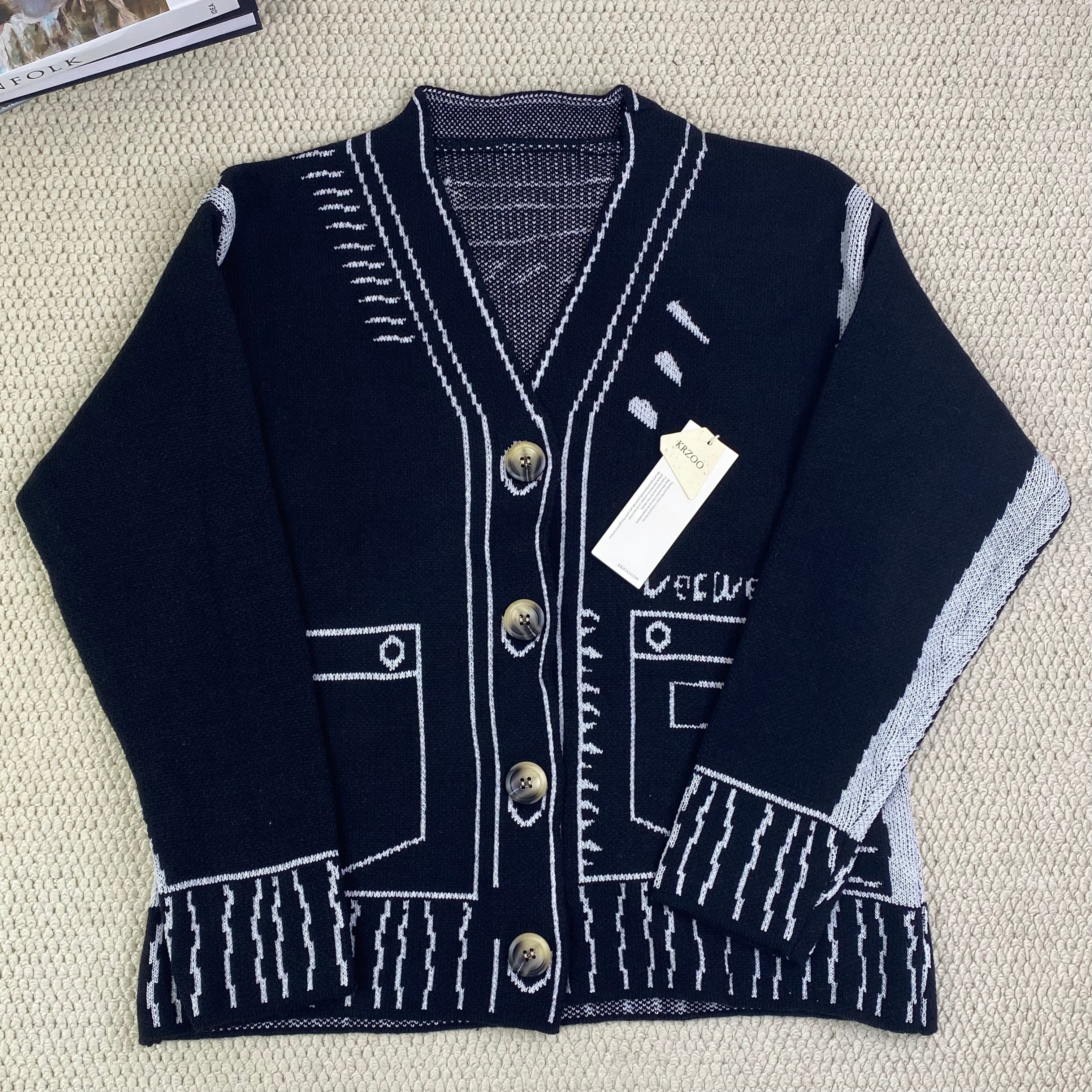Cardigan sweater knitted coat