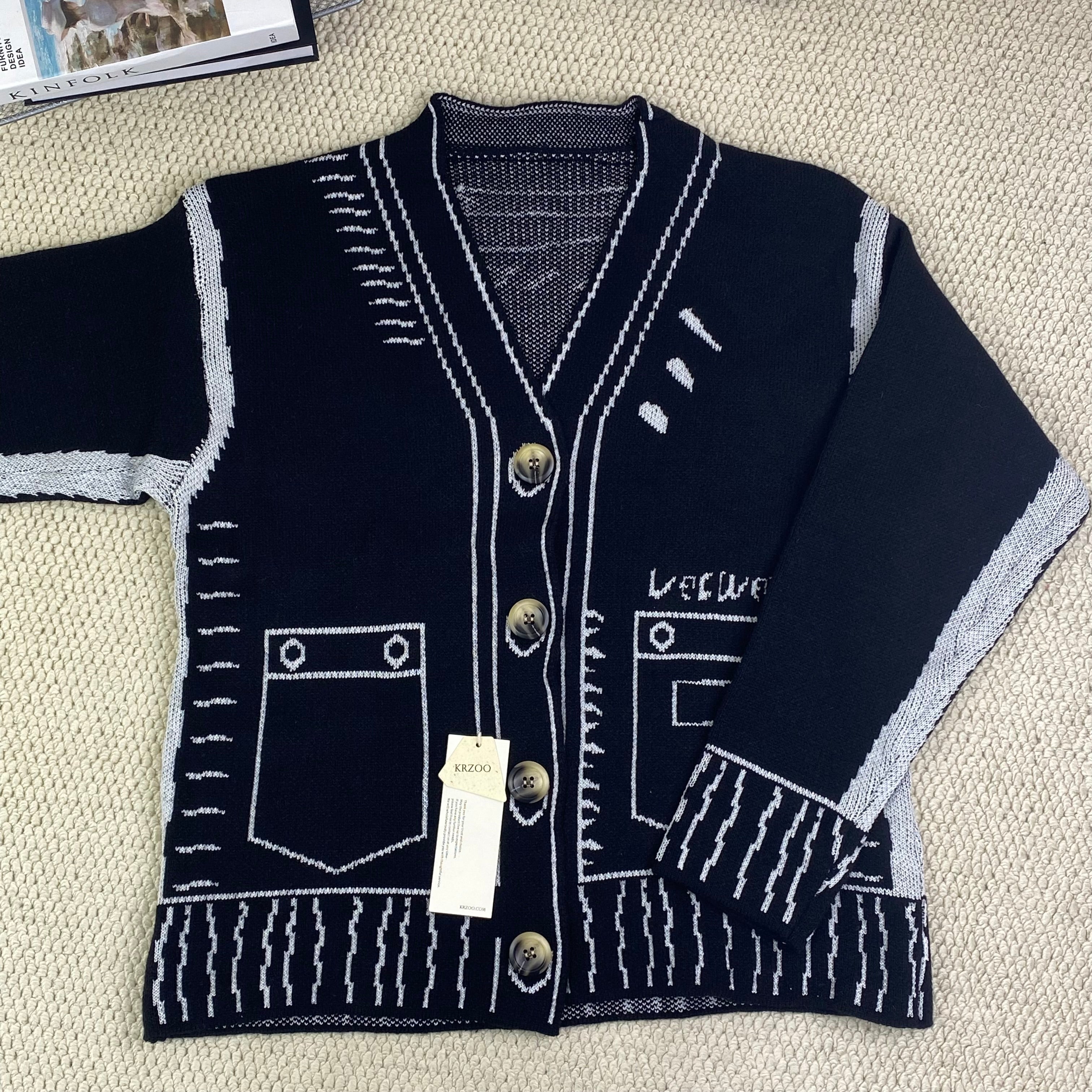 Cardigan sweater knitted coat