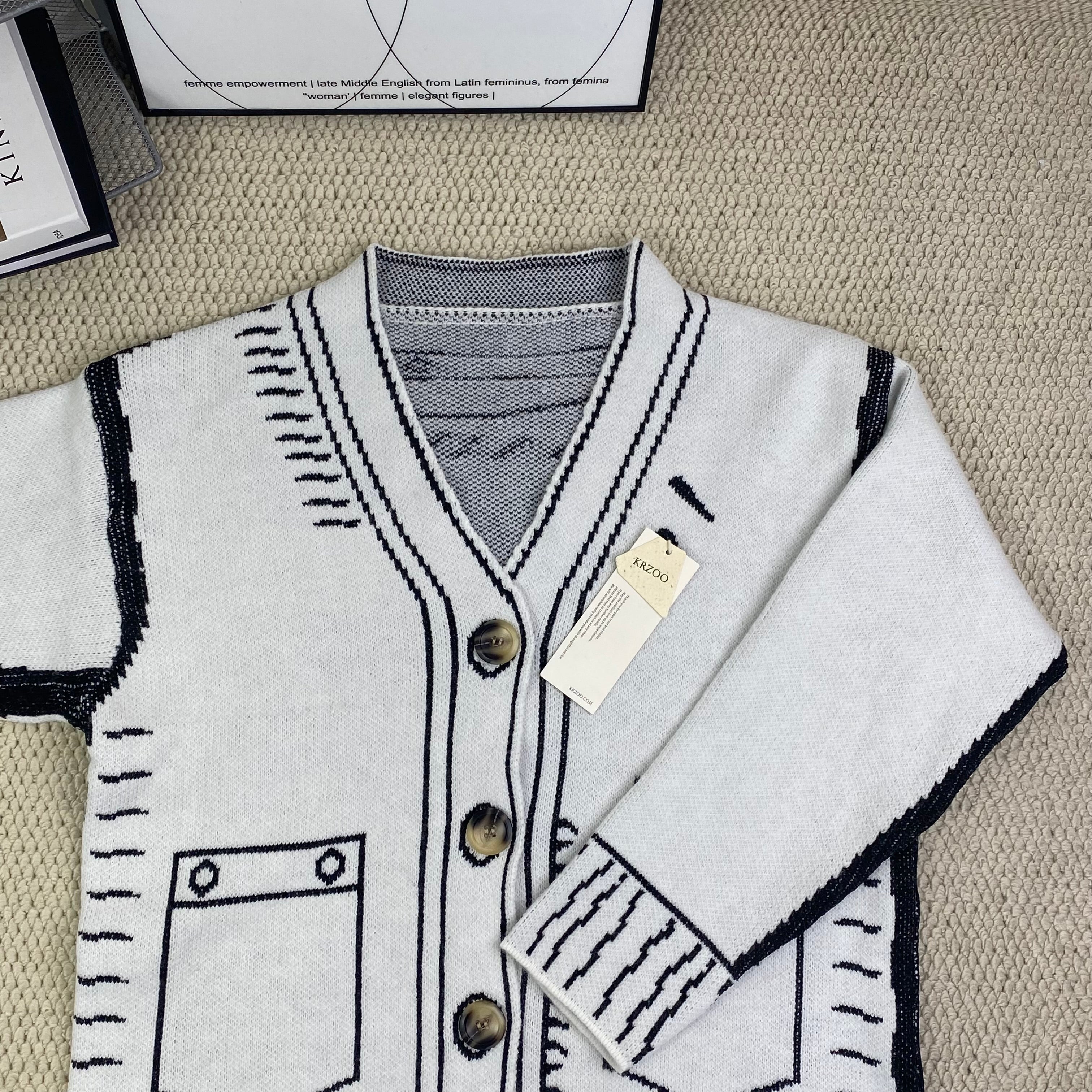 Cardigan sweater knitted coat