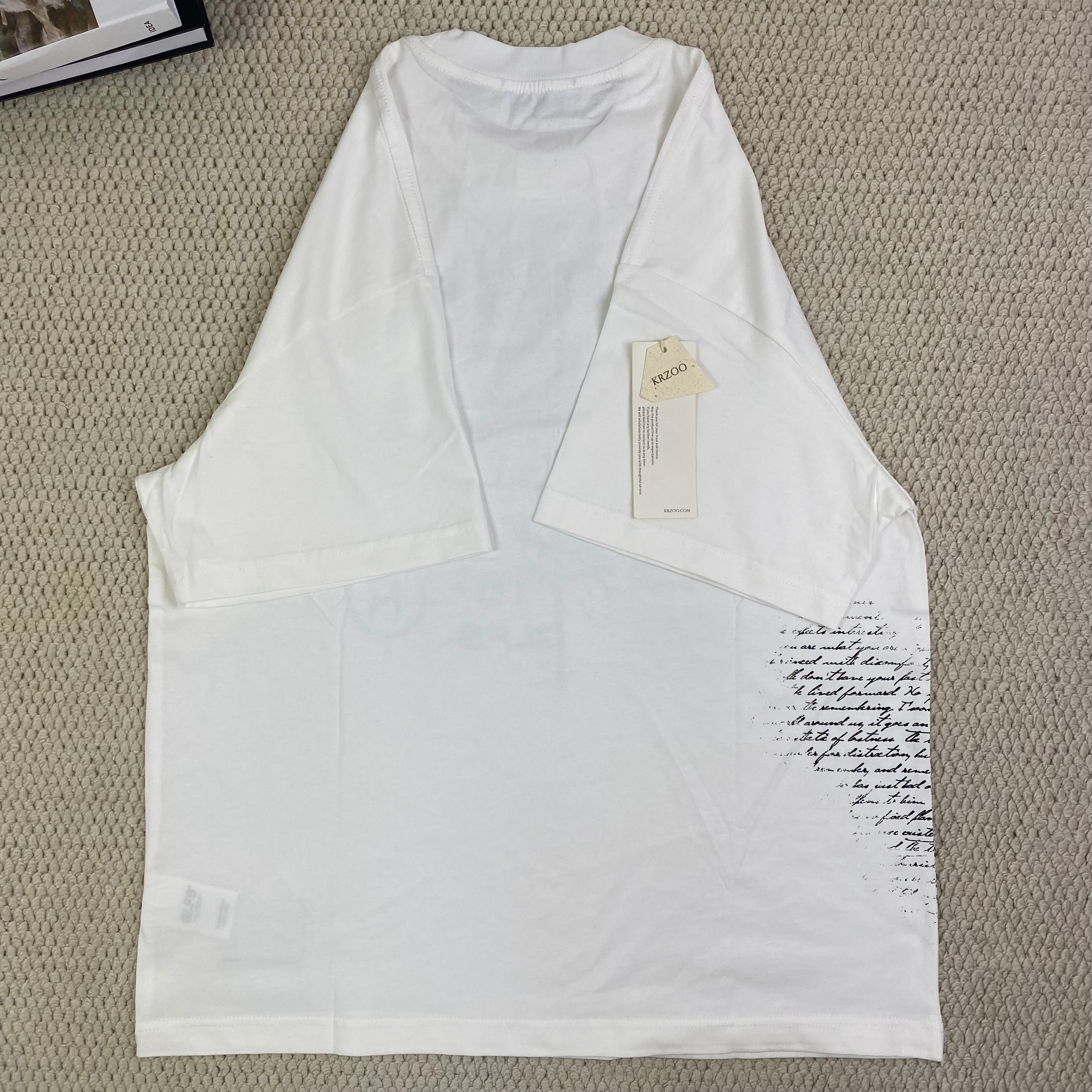 Neutral Cross Eyelet Loose-Sleeved T-shirt