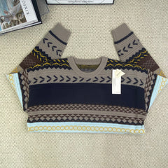 Knitted sweater with jacquard pattern