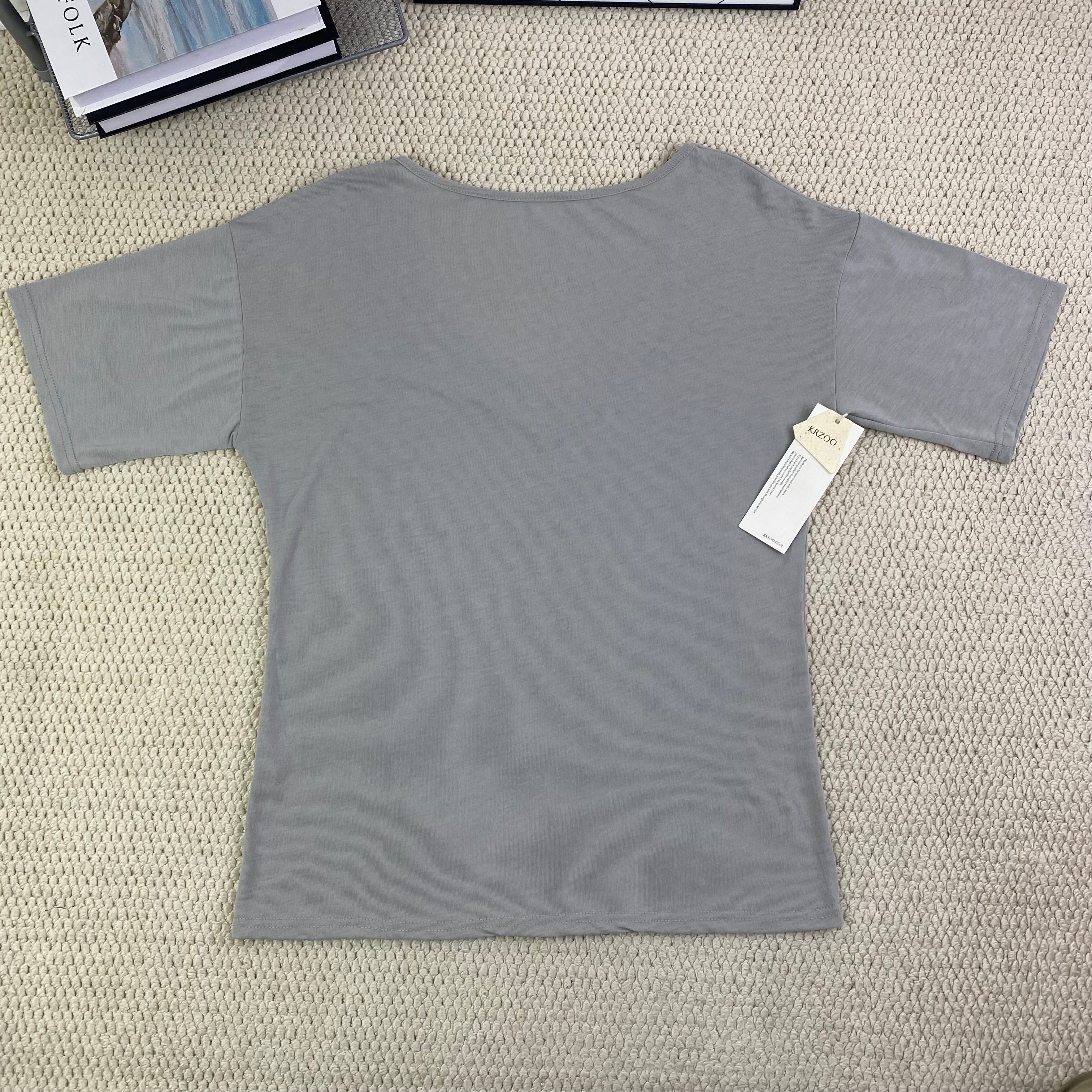 V-neck washed vintage base T-shirt