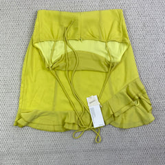 Neck-wrap polyester creased dress