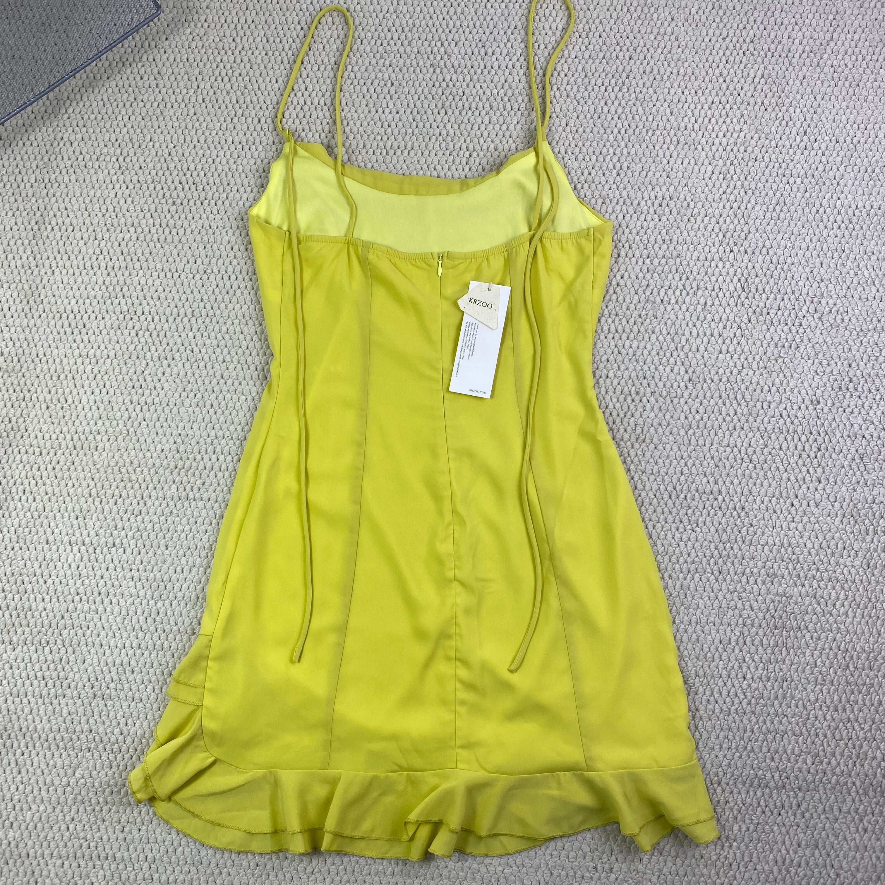 Neck-wrap polyester creased dress