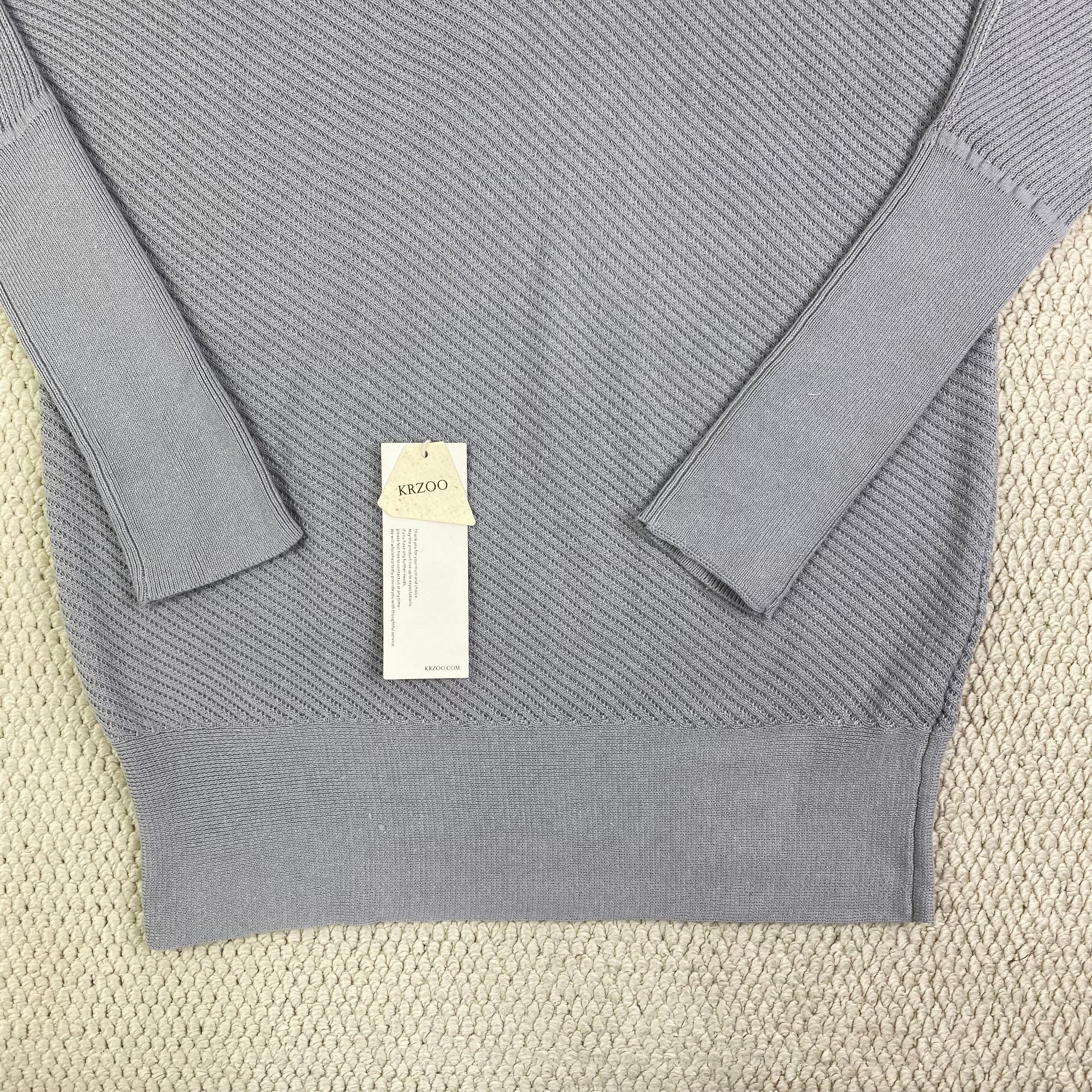 One-shoulder batwing sleeve loose knitted sweater