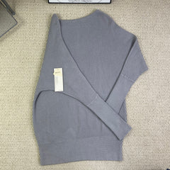 One-shoulder batwing sleeve loose knitted sweater