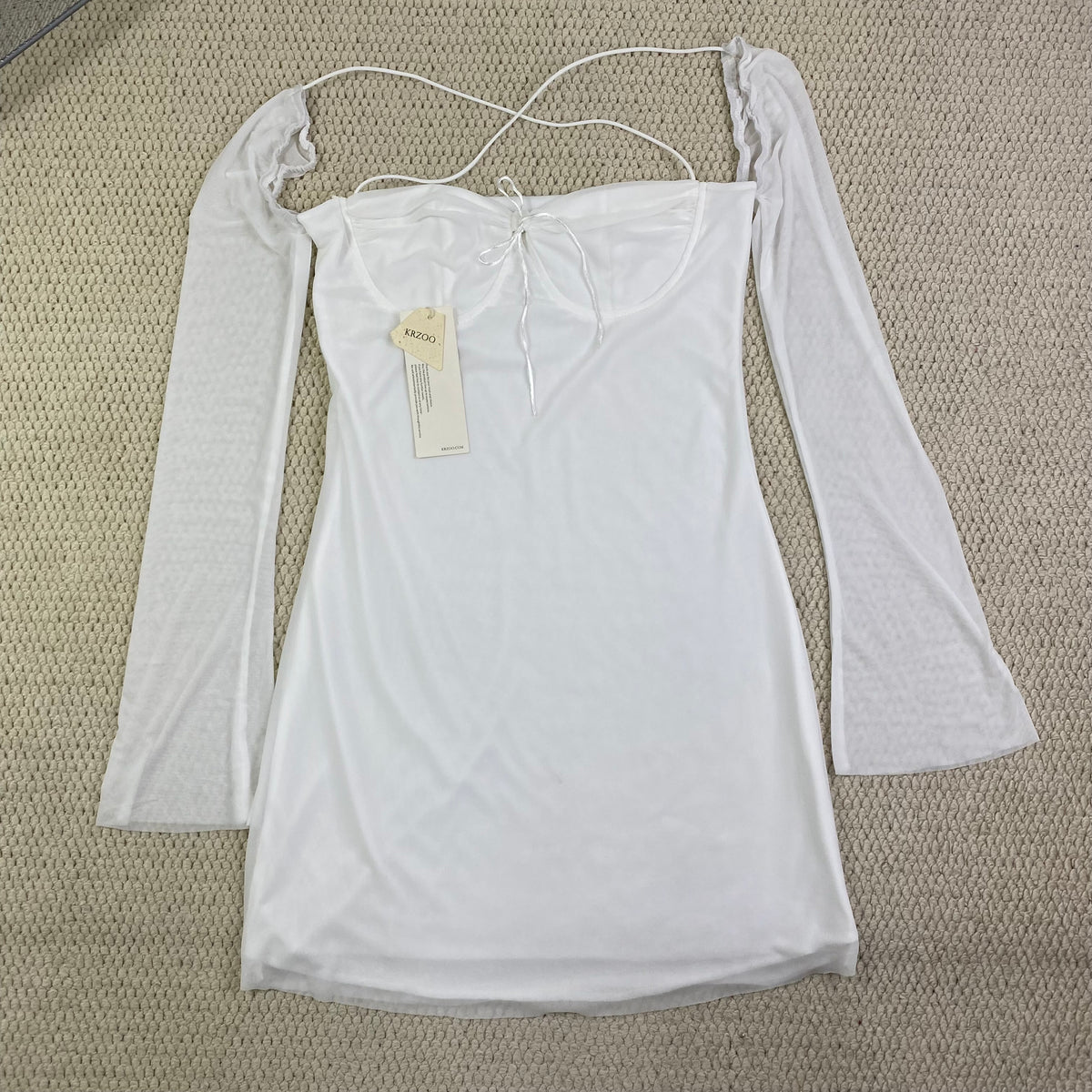 Square-necked wrap-around blouse dress