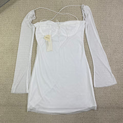 Square-necked wrap-around blouse dress