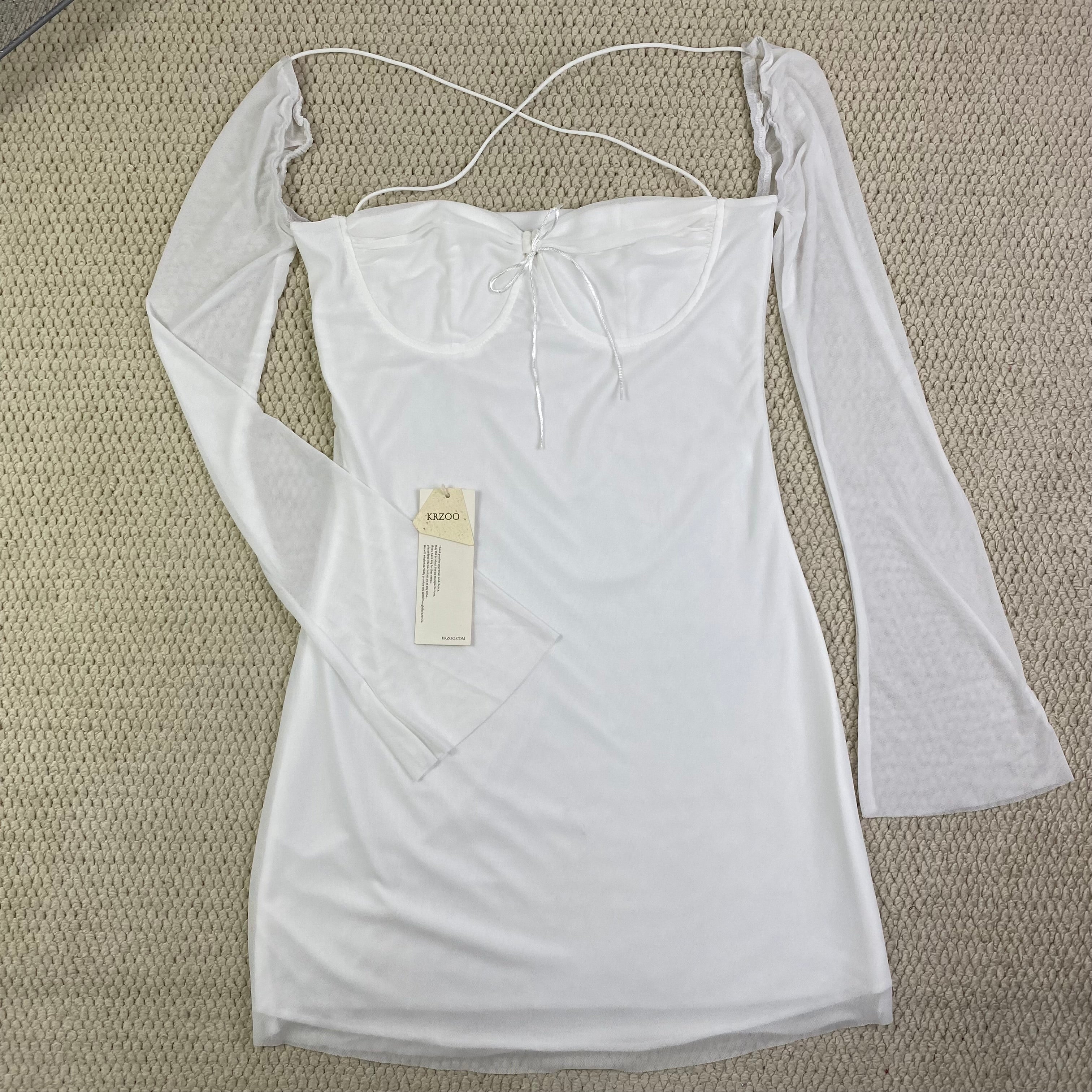 Square-necked wrap-around blouse dress
