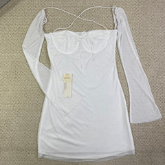 Square-necked wrap-around blouse dress