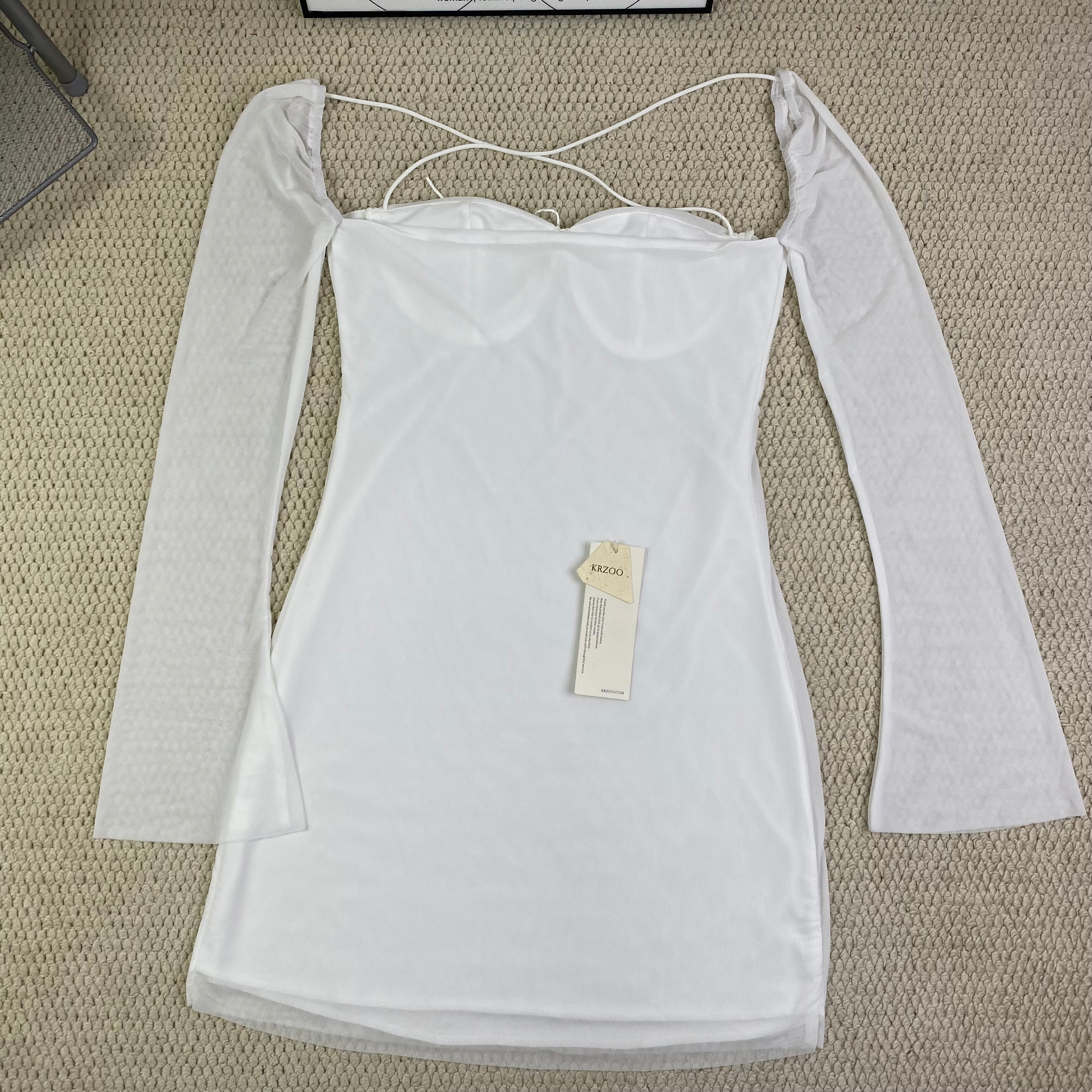 Square-necked wrap-around blouse dress