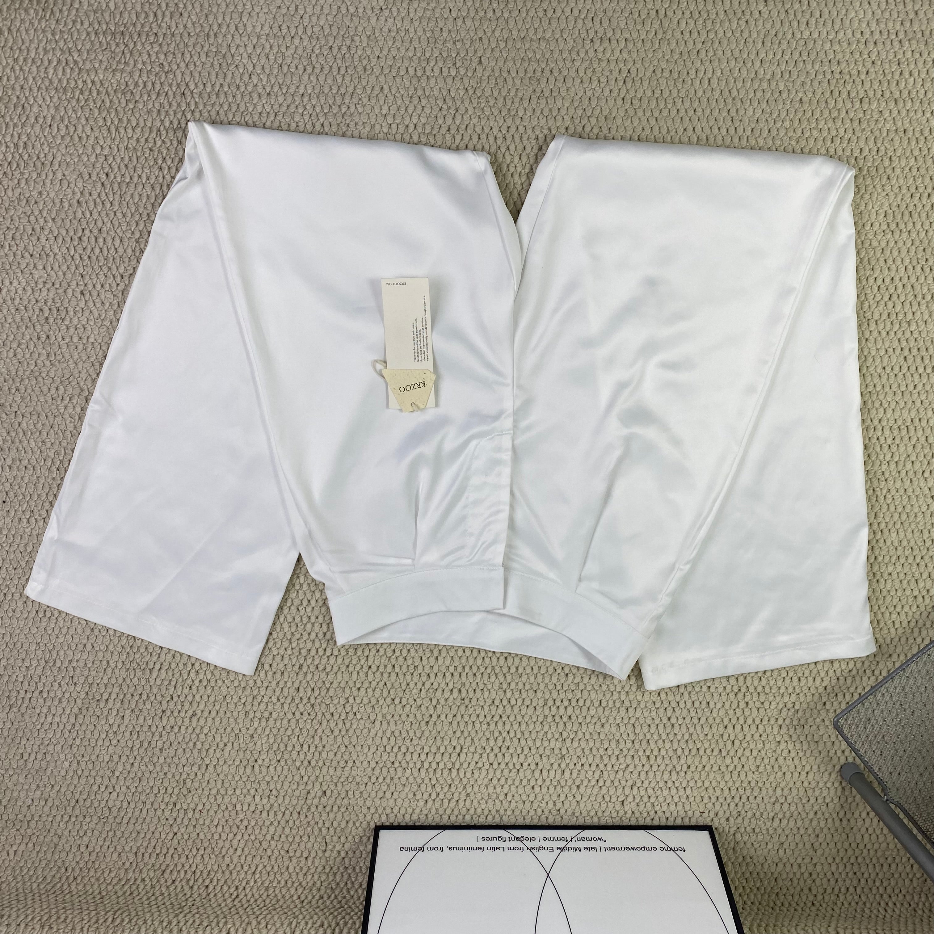 White straight-leg cool pants