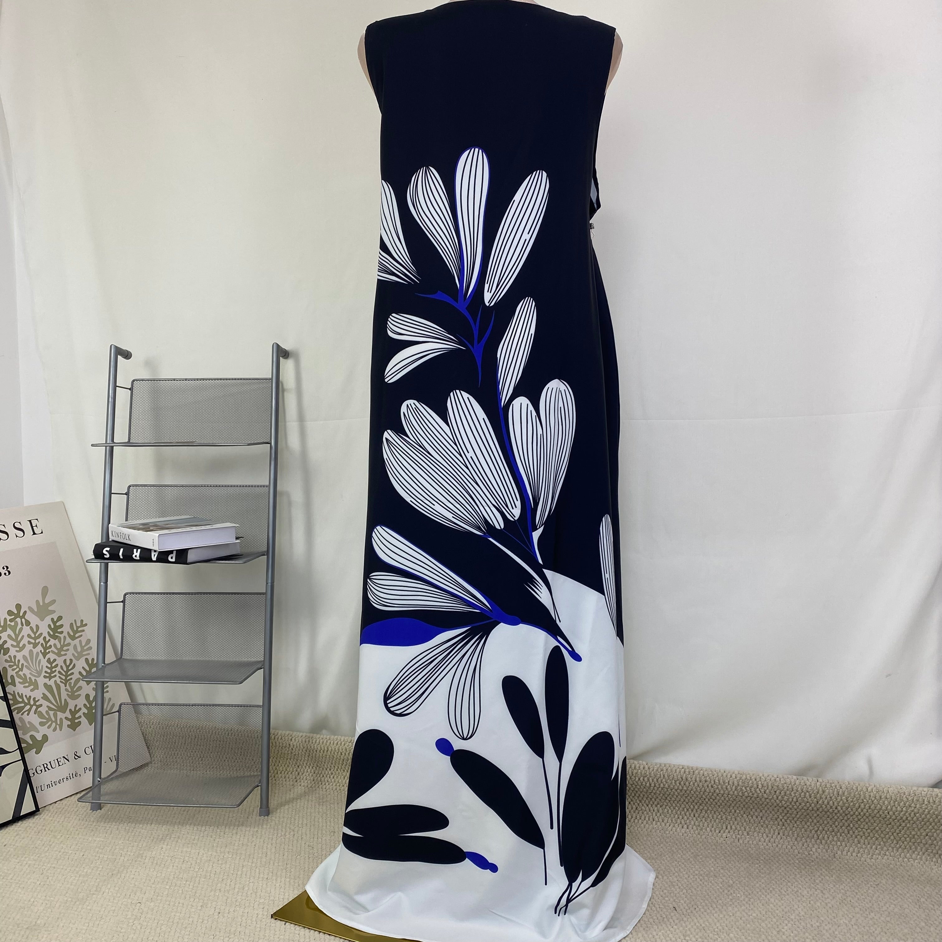 Printed dress, sleeveless long dress