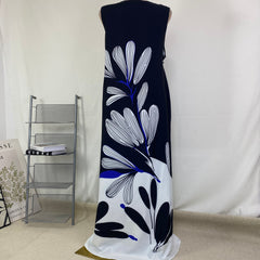 Printed dress, sleeveless long dress