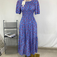 Floral high-waisted soft-length dress