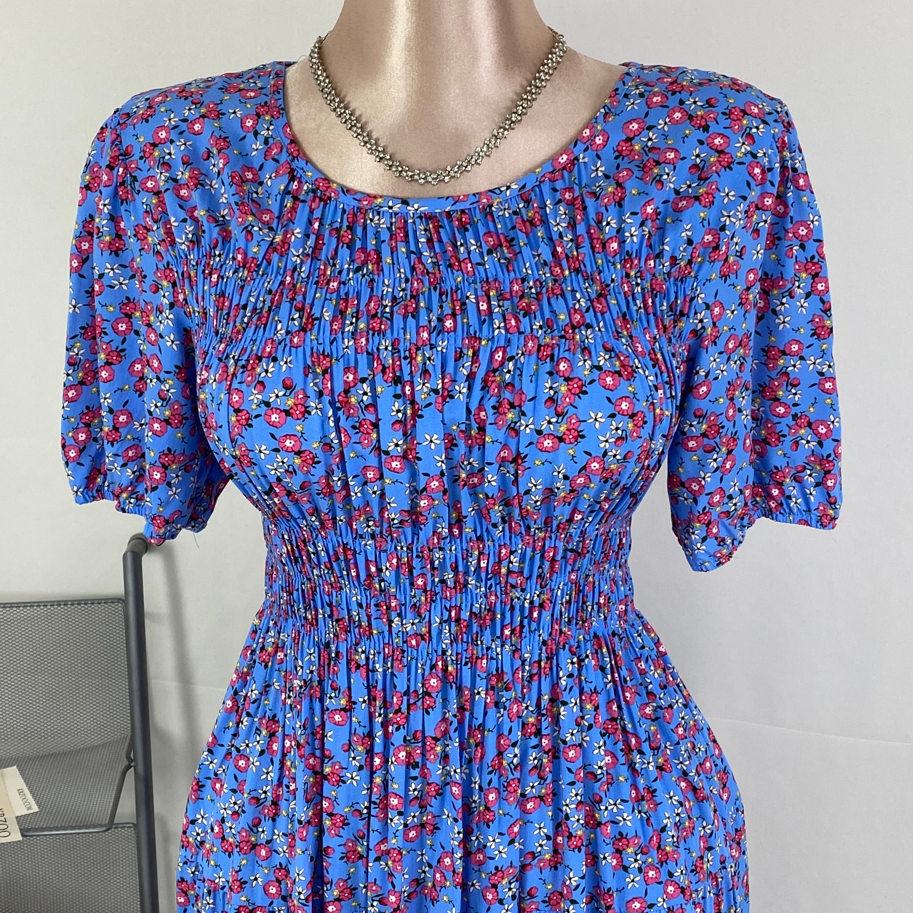 Floral high-waisted soft-length dress