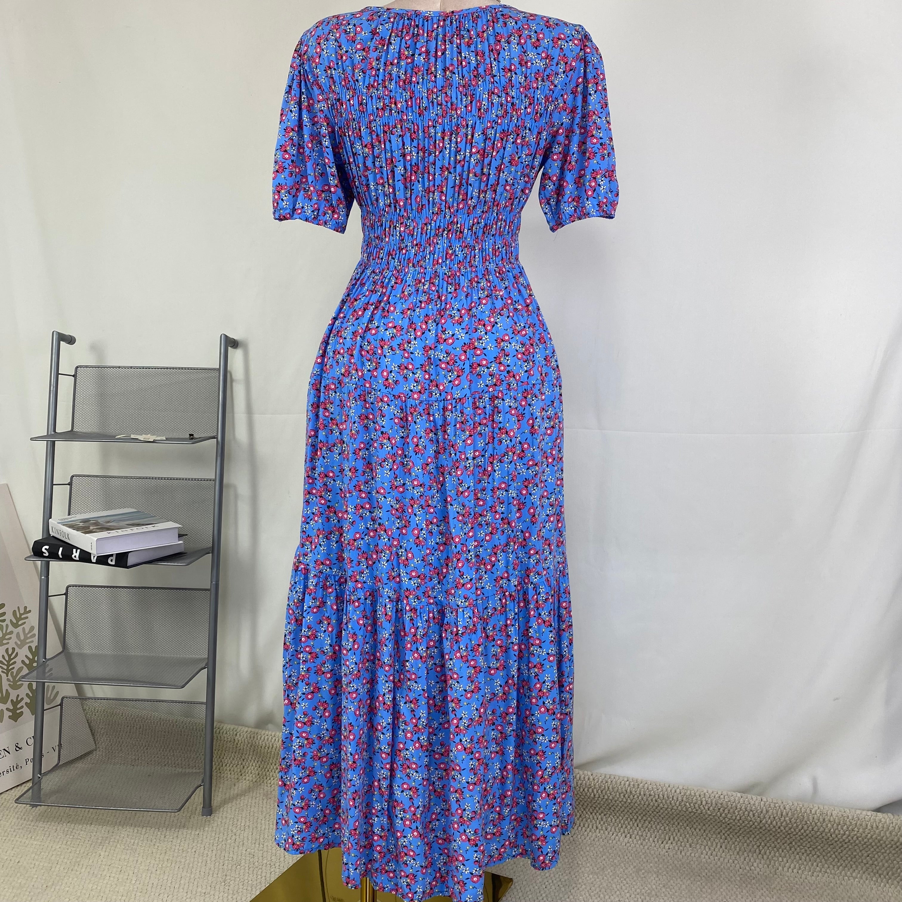 Floral high-waisted soft-length dress
