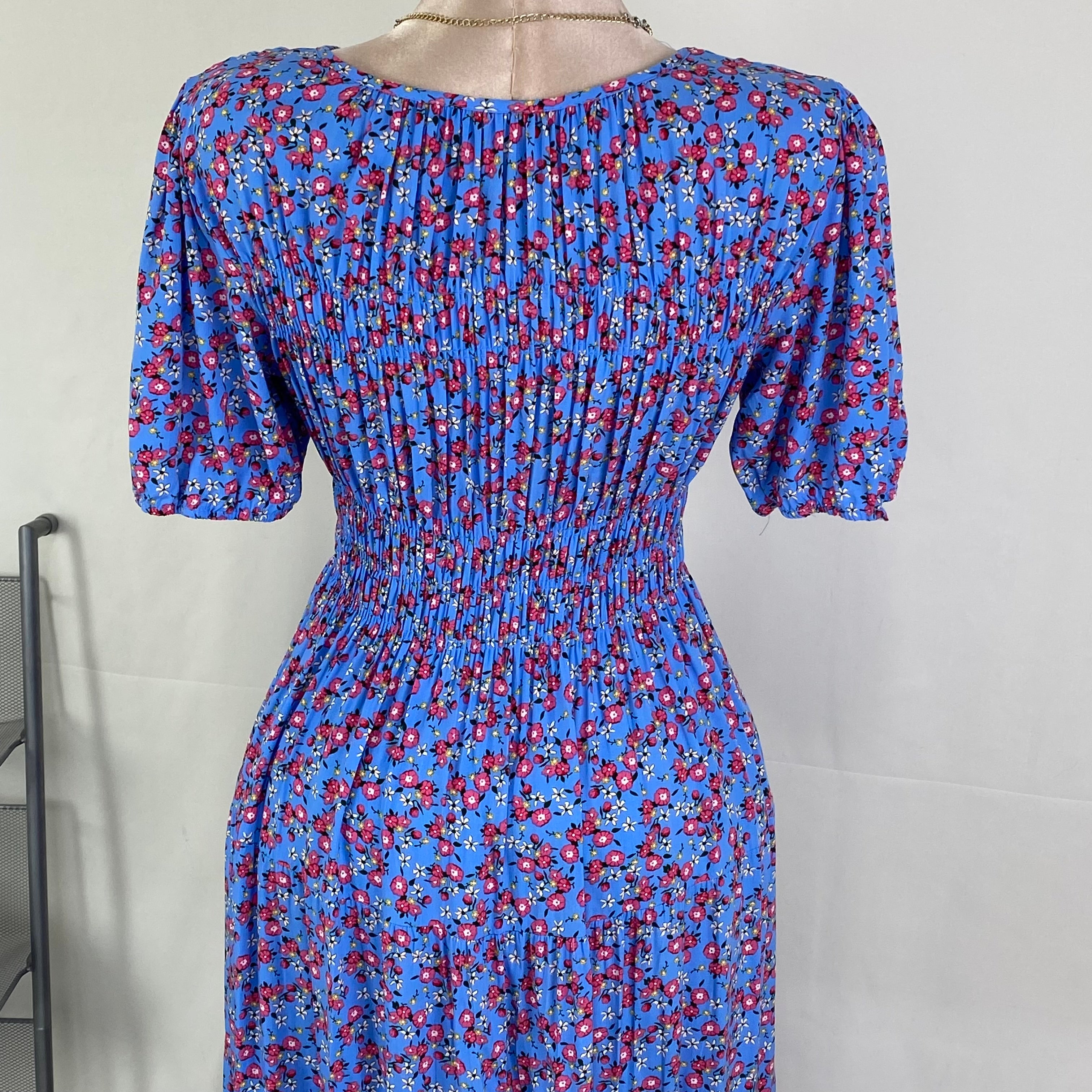 Floral high-waisted soft-length dress