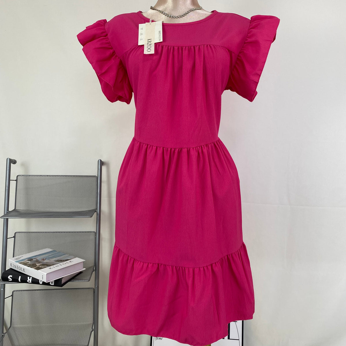 Solid-color loose short-sleeved casual dress