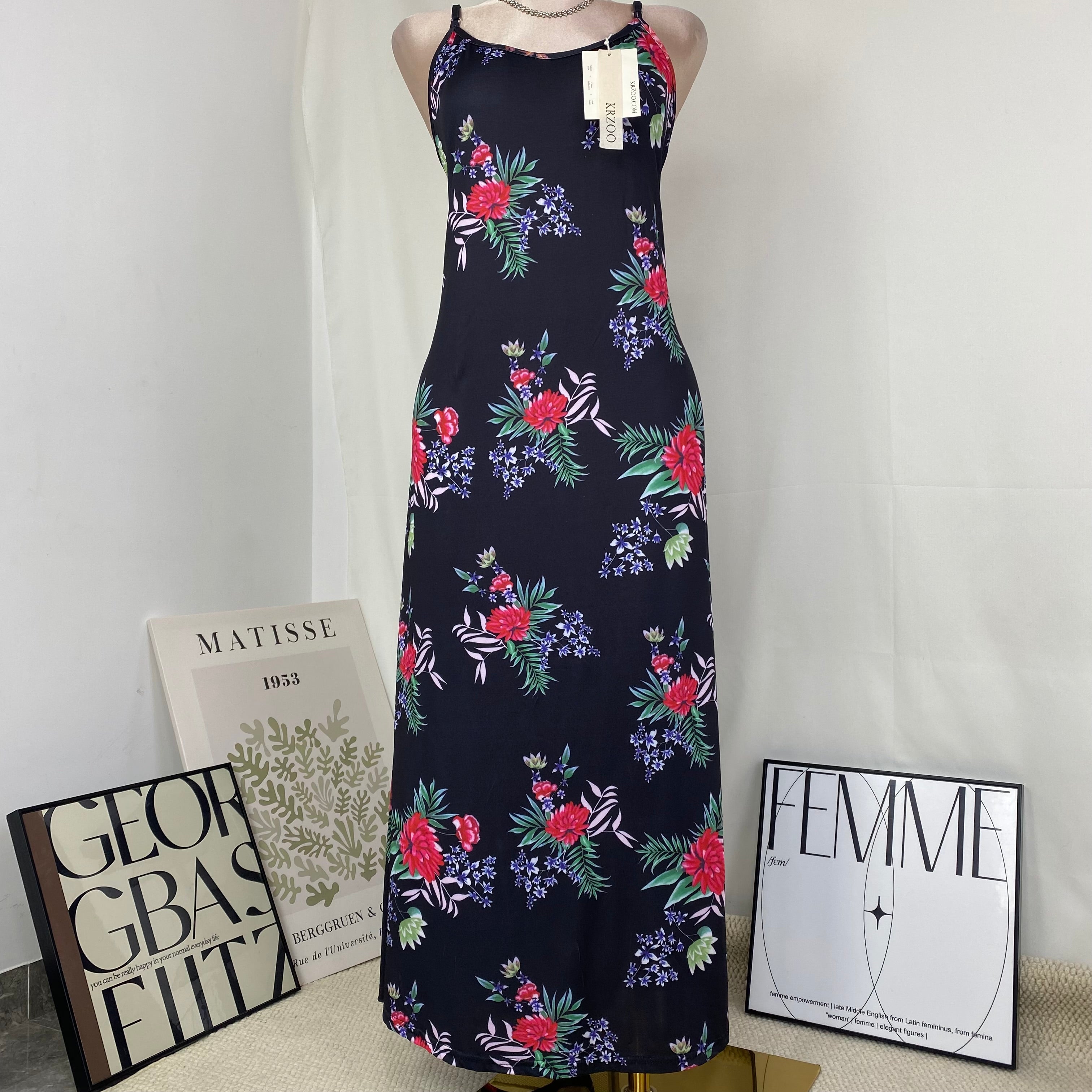 Shanxiang Changduan Flowered Strapless Dress