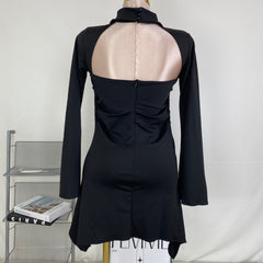 Openwork trumpet-shaped pleated dress