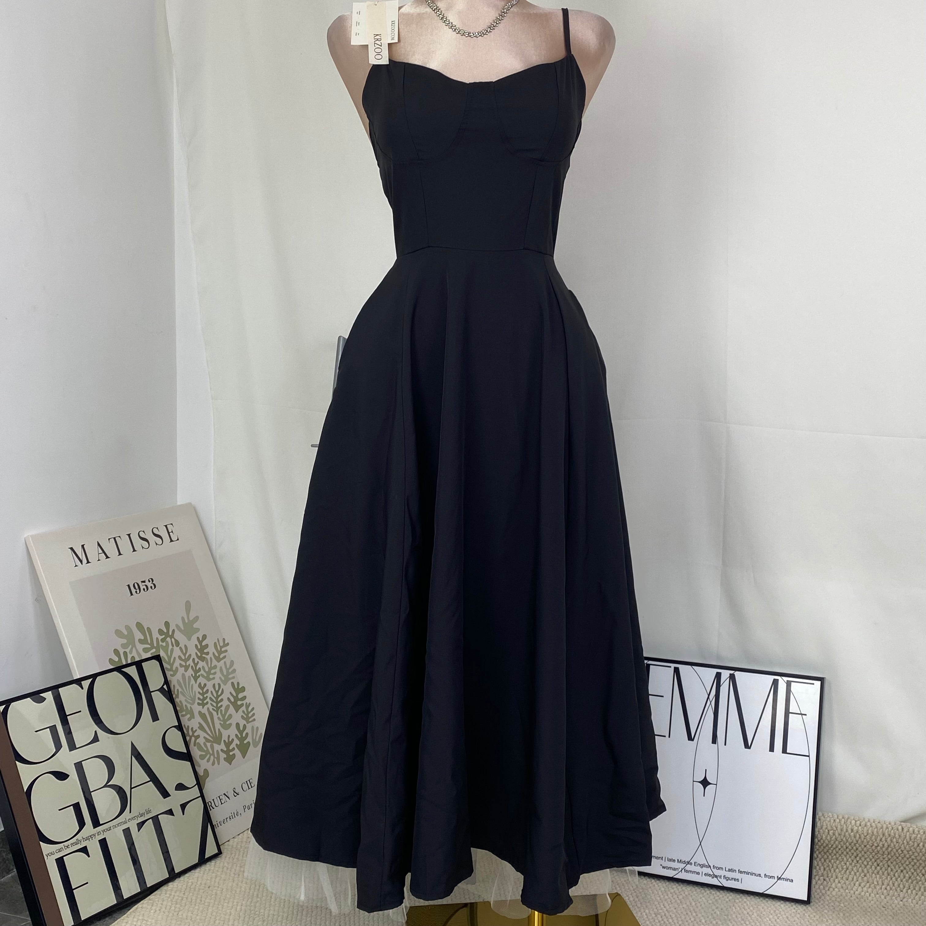 Net-silk wide-sleeved double-layered dress