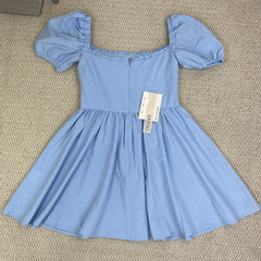 Puff sleeve pleated dress