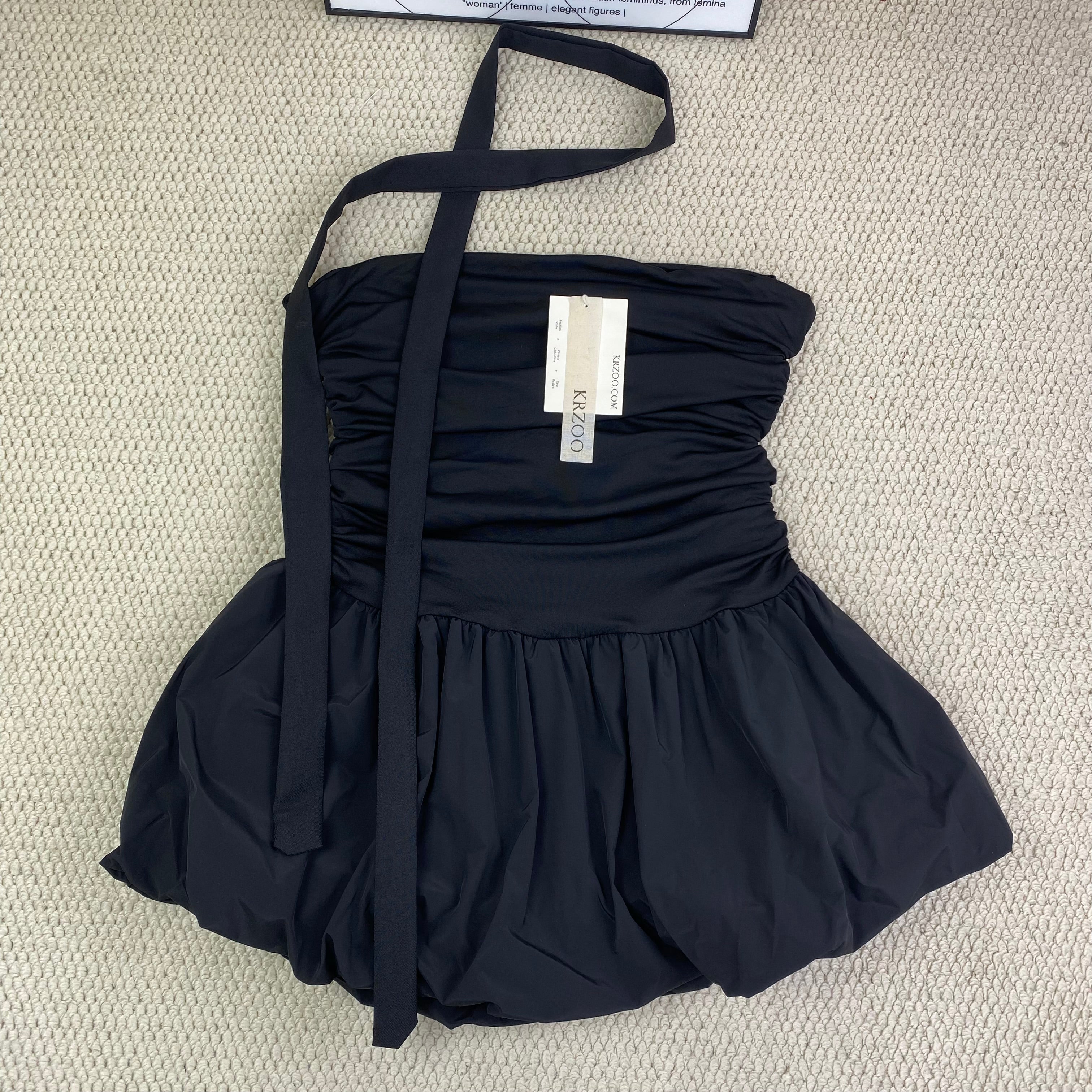 Strapless lace-edged dress