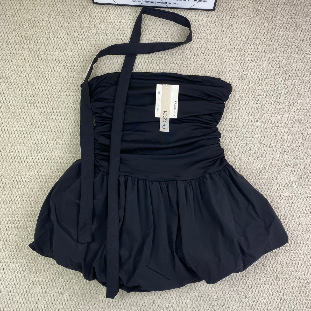 Strapless lace-edged dress