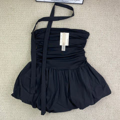 Strapless lace-edged dress