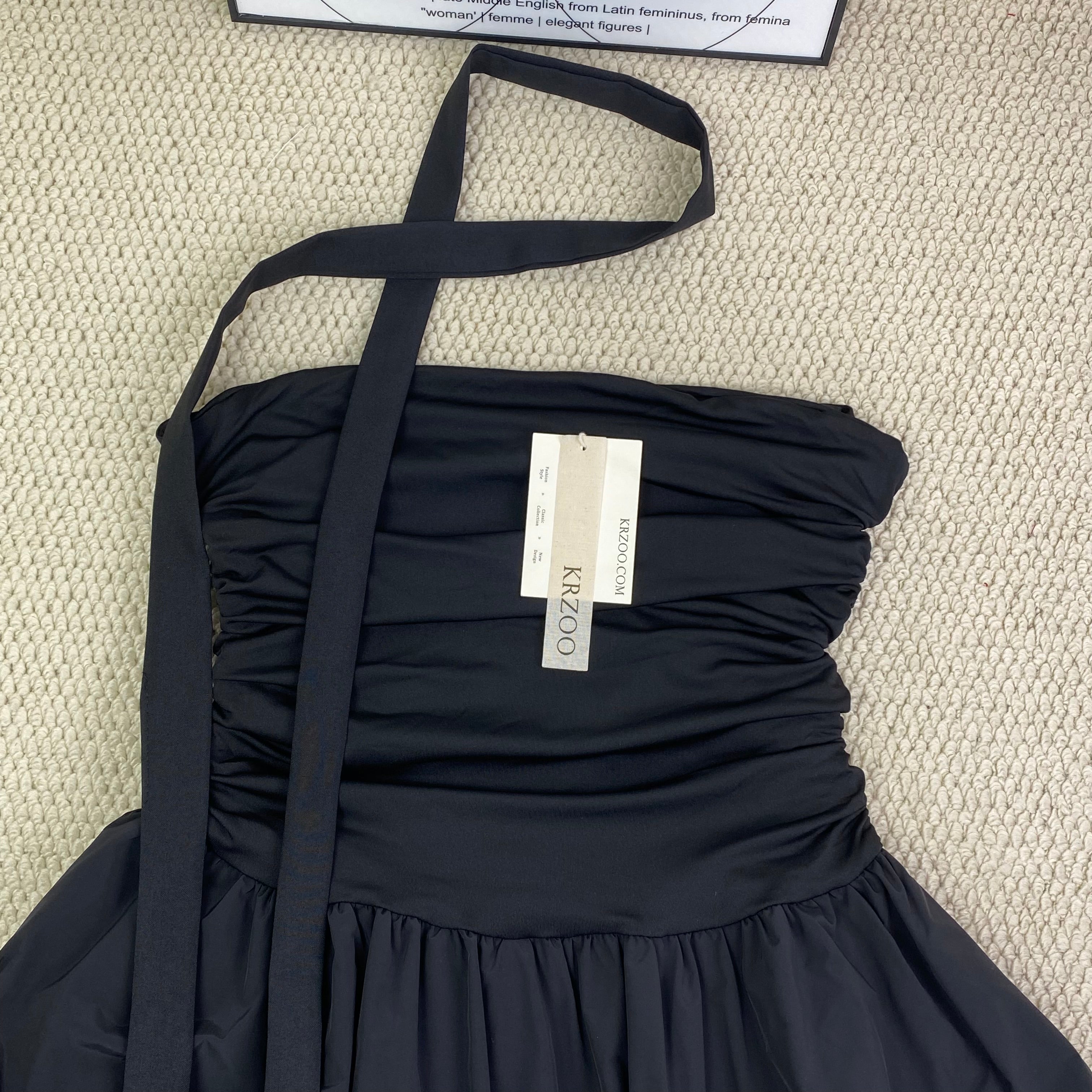 Strapless lace-edged dress