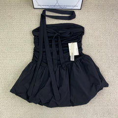 Strapless lace-edged dress