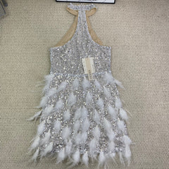 Pearl-feathered night dress