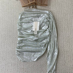 Gold strapless floor-length skirt set