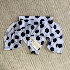 Off-the-shoulder polka-dot ruffled swimsuit