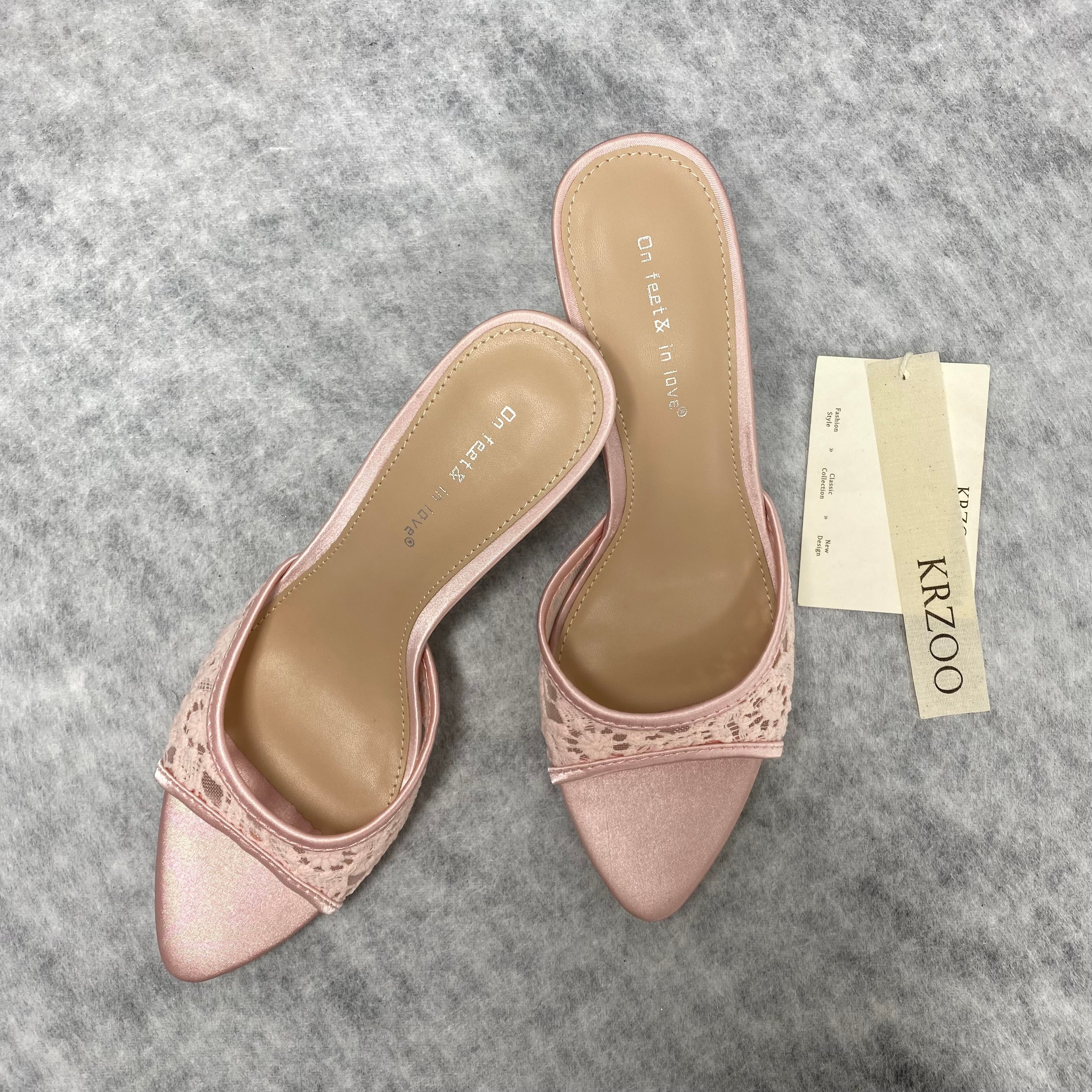 Embroidered floral mesh high heels