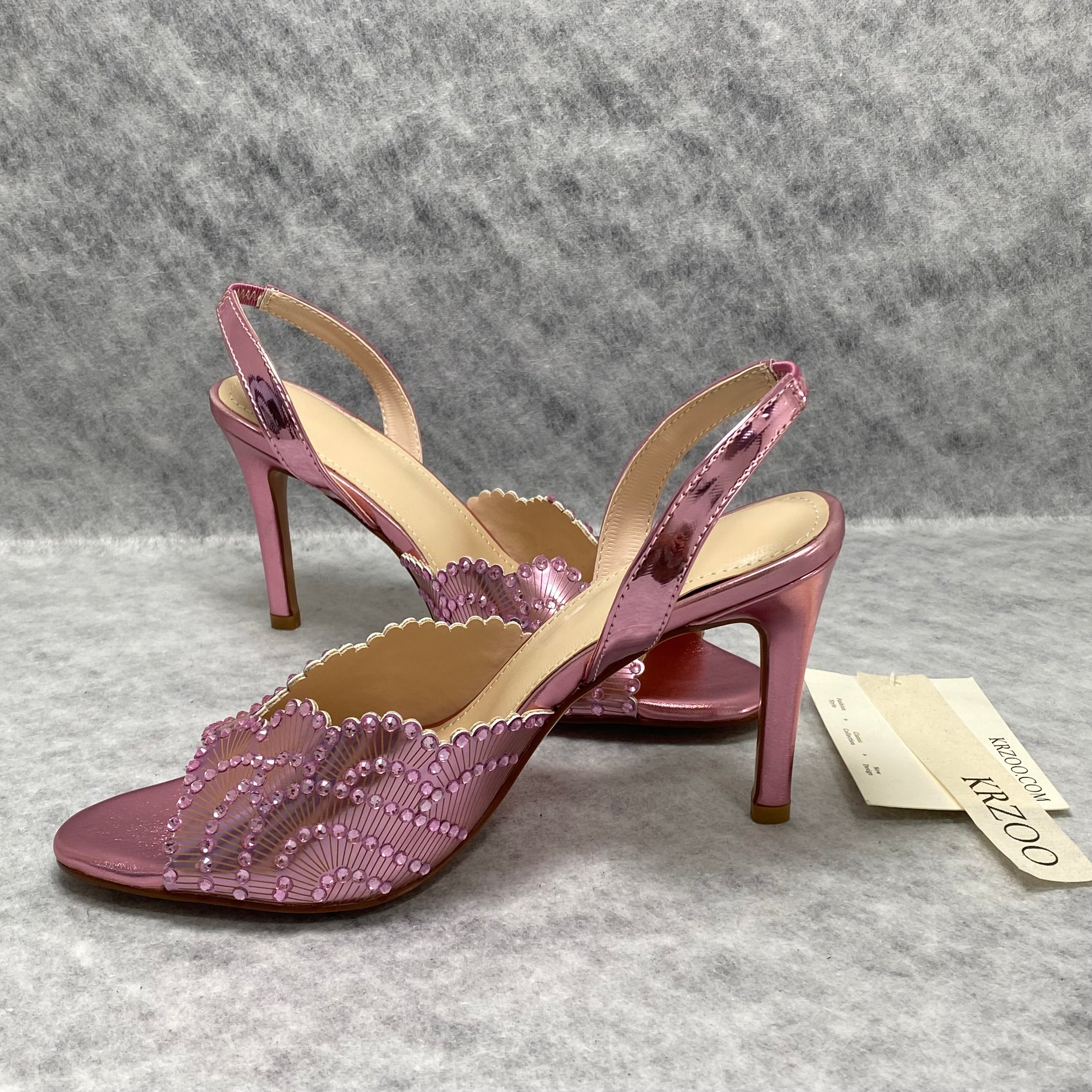 Spiked high-heeled thin heel pointed toe shoes