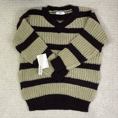 Lazy and retro long-sleeved striped sweater